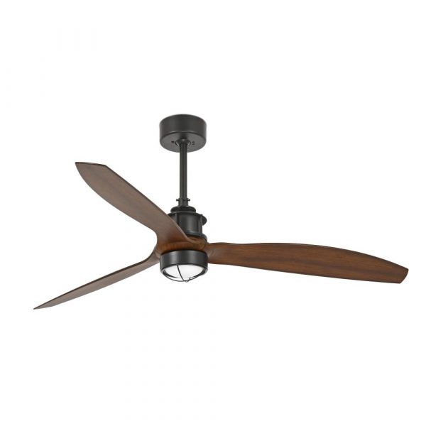 VENTILADOR JUST FAN Ø1280 MM NEGRO PALAS MADERA OSC 17W 3000K 333951N