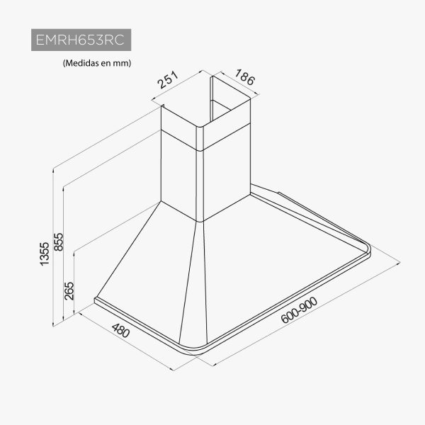 CAMPANA DECORATIVA 60CM RÚSTICA CREMA EMRH653RC EAS ELECTRIC - Imagen 2