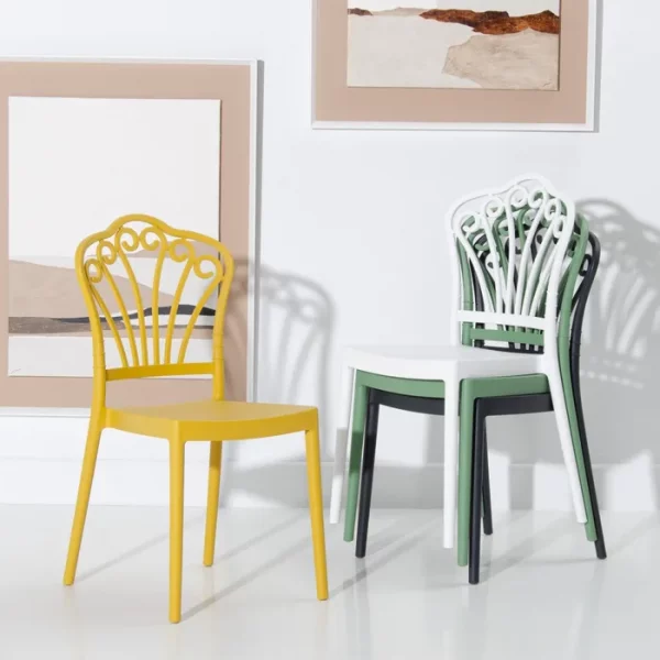 SILLA AMARILLO POLIPROPILENO 44,50 X 52,50 X 90 CM