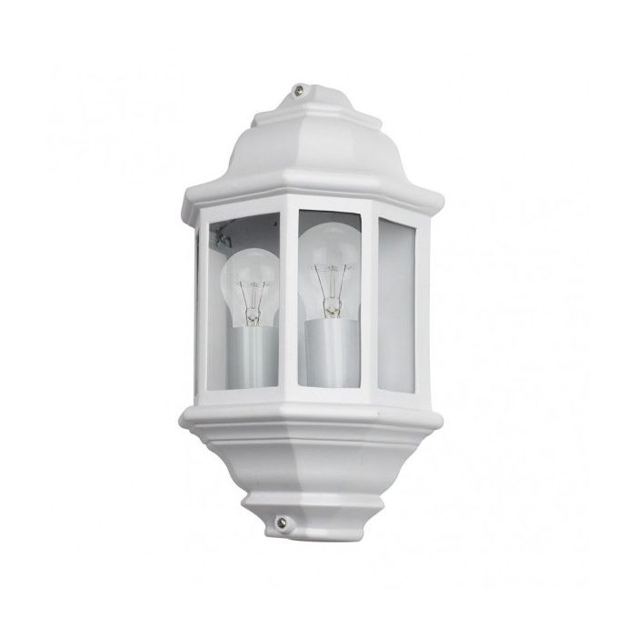 APLIQUE EXTERIOR ALUMINIO SHAULA 2XE27 BLANCO IP44 38,5X22X12,5 CM