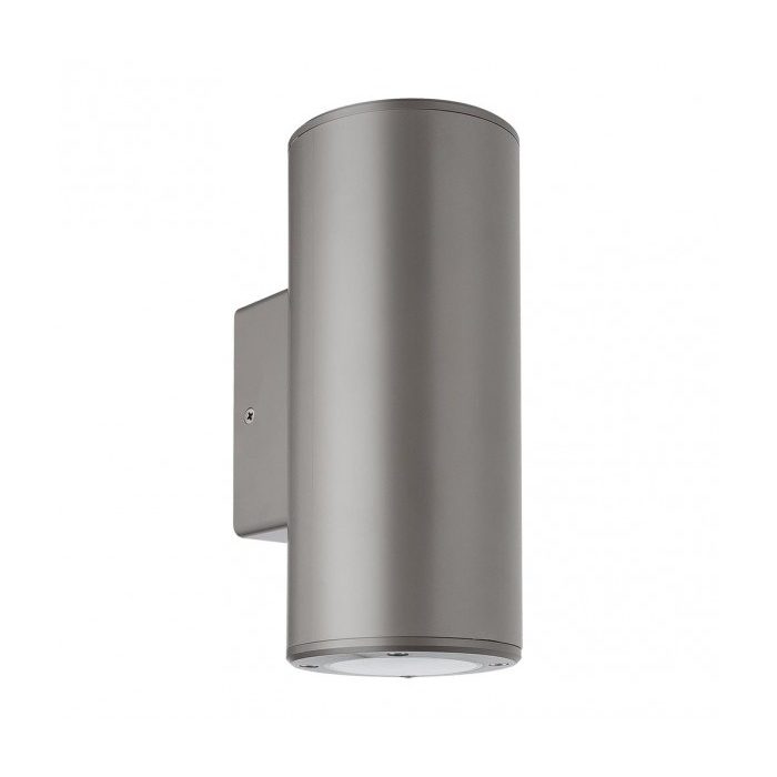 APLIQUE EXTERIOR YOPOL 2XGU10 GRIS CILINDRO POLICARBONATO 18,6X7,6X9,9 CM IP54