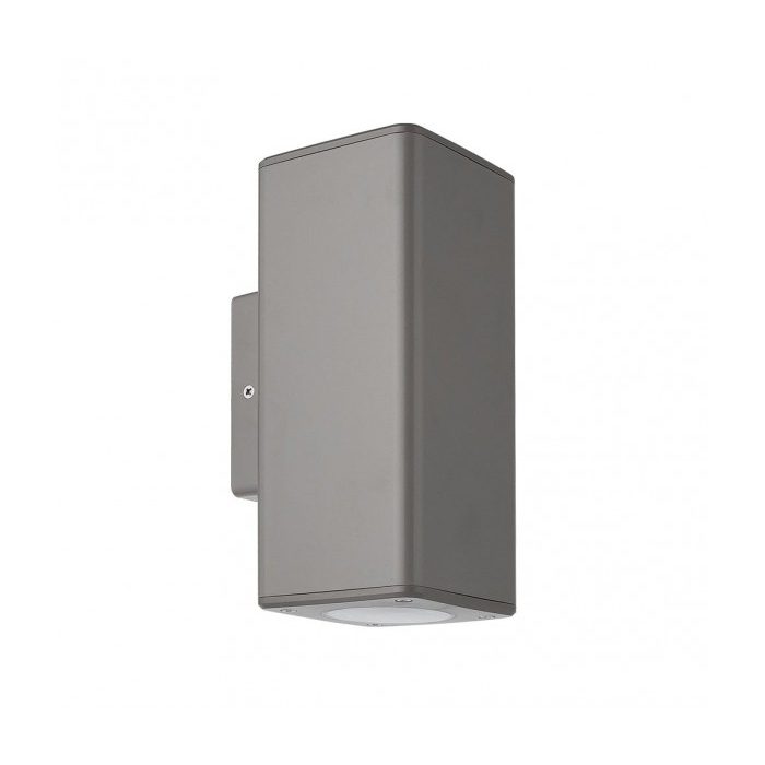 APLIQUE EXTERIOR YOPOL 2XGU10 GRIS POLICARBONATO 18,6X7,6X9,9 CM IP54