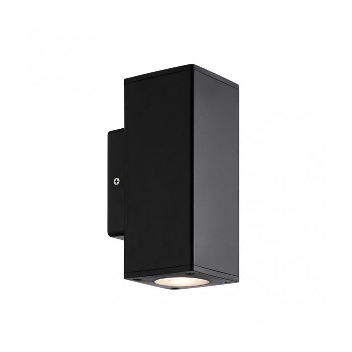 APLIQUE EXTERIOR YOPOL 2XGU10 NEGRO POLICARBONATO 18,6X7,6X9,9 CM IP54