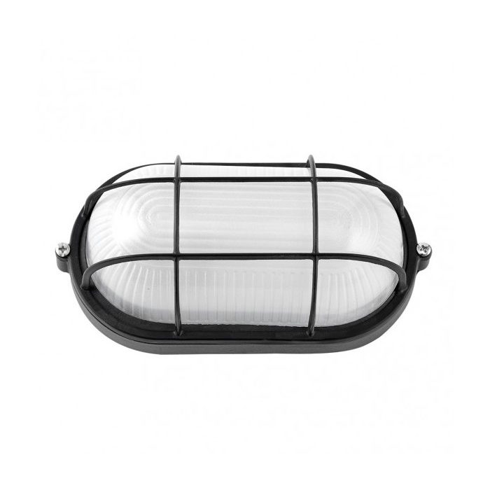 APLIQUE EXT.OVAL ALUMINIO APUS GRANDE 1XE27 NEGRO 11,5X27,5X15,5 CM IP44