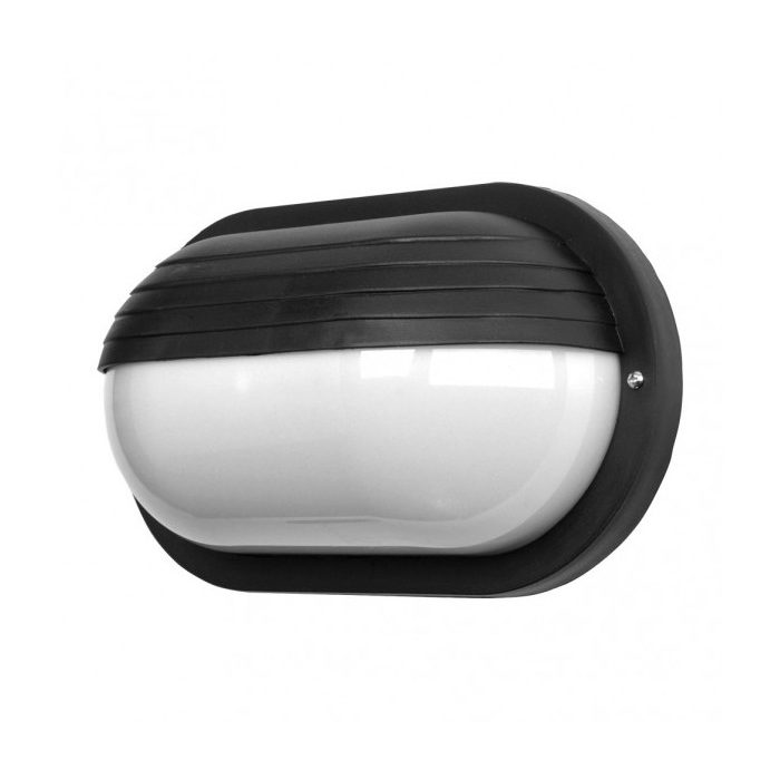APLIQUE EXT.OVAL CANOPUS GRANDE 1XE27 POLICARB.NEGRO IP44 10X26X15 CM