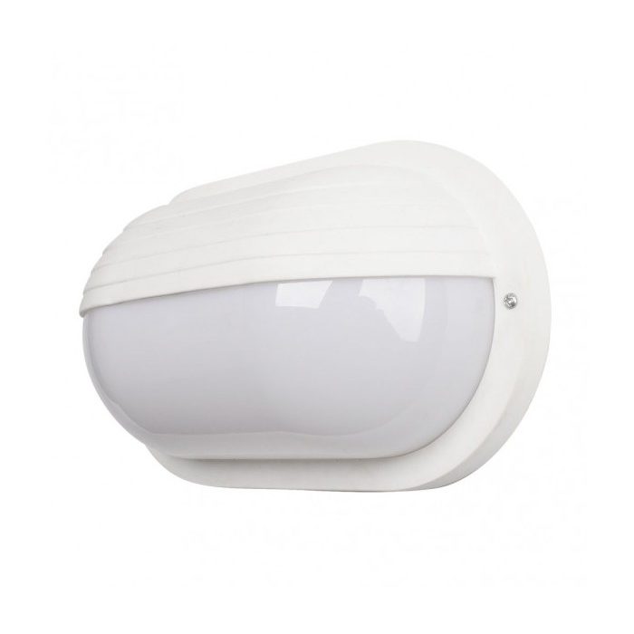 APLIQUE EXT.OVAL CANOPUS GRANDE1XE27 POLICAR.BLANCO 10X26X15 CM IP44