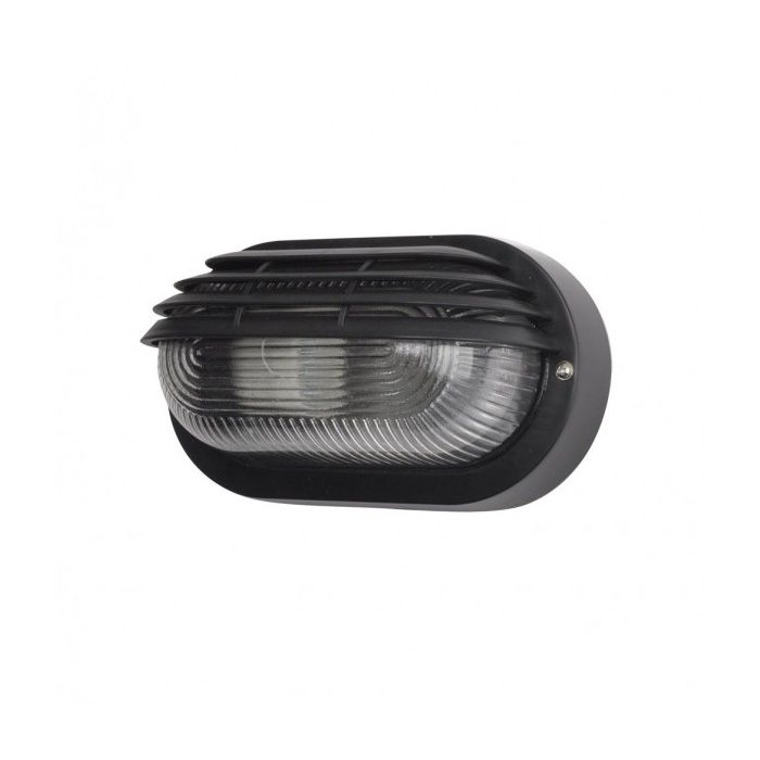 APLIQUE EXT.OVAL CANOPUS PEQ.1XE27 POLICARB.NEGRO 10X20,5X11,5 CM IP44