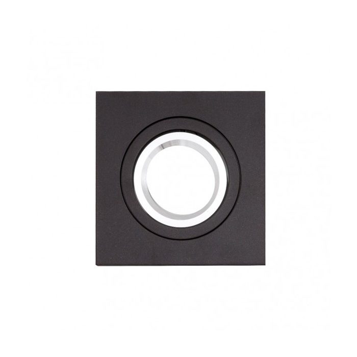 EMPOTRABLE ORIENT.CENOTE 1XGU10 CUADRADO MARRÓN/CROMO 2X9,2X9,2 CM 8 DE CORTE. C/PORTALAMPARA