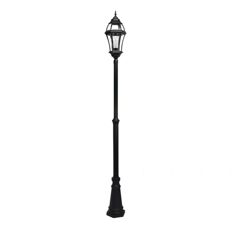 FAROLA EXTERIOR ALUMINIO BECRUX 1XE27 NEGRO IP44 234X25X25 CM REGULABLE EN ALTURA