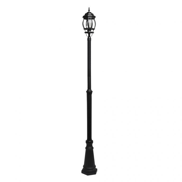 FAROLA EXTERIOR ALUMINIO CAELUM 1XE27 NEGRO IP44 228X18X18 CM