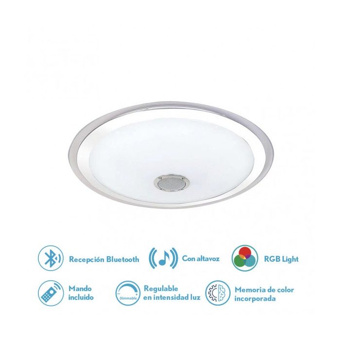 PLAFÓN MAGALLANES 48W 3 COLOR+RGB 8,5X44X44 CM BLUETHOOTH 3744LM.REG.INTENS.Y C.REMOTO C/MEMORIA
