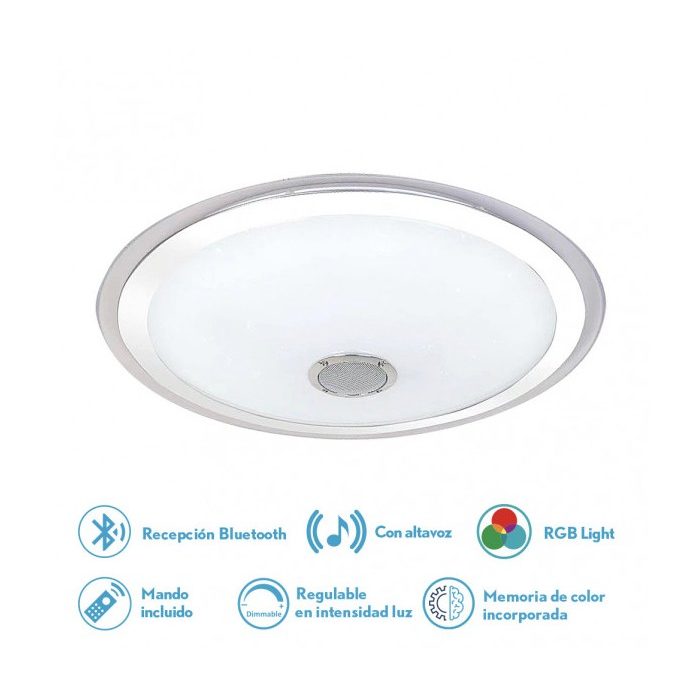 PLAFÓN MAGALLANES 72W 3 COLOR+RGB 10X53X53 CM BLUETHOOTH 5760LM.REG.INTENS.Y C.REMOTO C/MEMORIA
