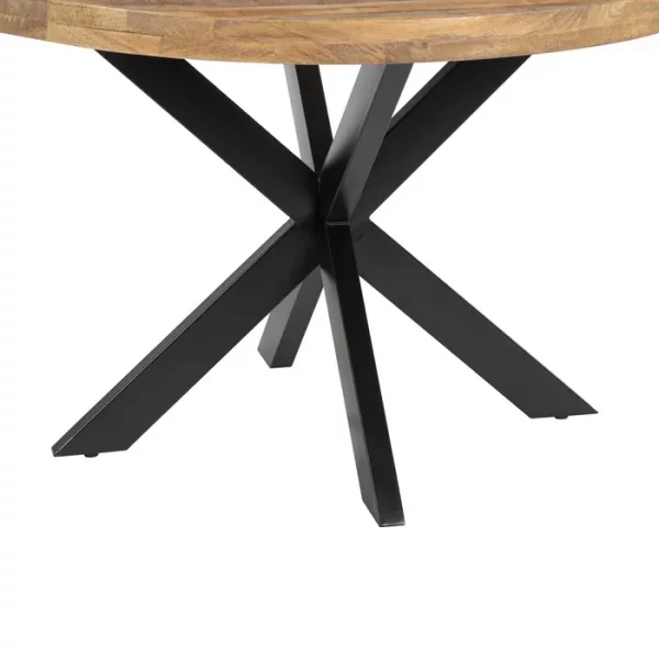 MESA COMEDOR NATURAL-NEGRO MADERA-HIERRO 120 X 120 X 79 CM - Imagen 7
