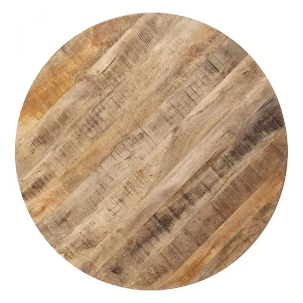 MESA COMEDOR NATURAL-NEGRO MADERA-HIERRO 120 X 120 X 79 CM - Imagen 8