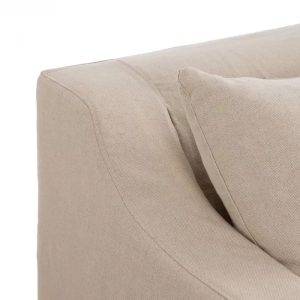 SOFÁ CHAISE LONGUE BEIGE TEJIDO SALÓN 249 X 160 X 73 CM - Imagen 5