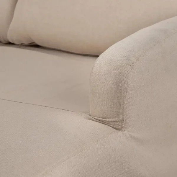 SOFÁ CHAISE LONGUE BEIGE TEJIDO SALÓN 249 X 160 X 73 CM - Imagen 7