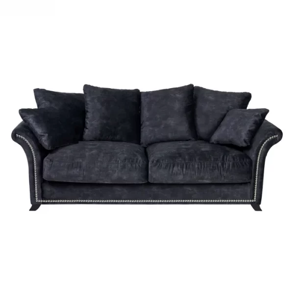 SOFÁ 3 PLAZAS GRIS OSCURO TEJIDO SALÓN 228 X 97 X 100 CM - Imagen 4