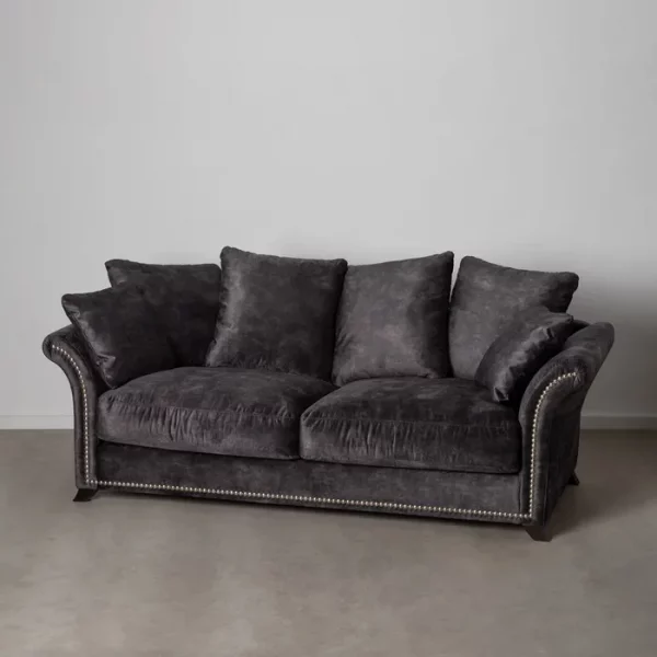 SOFÁ 3 PLAZAS GRIS OSCURO TEJIDO SALÓN 228 X 97 X 100 CM - Imagen 2