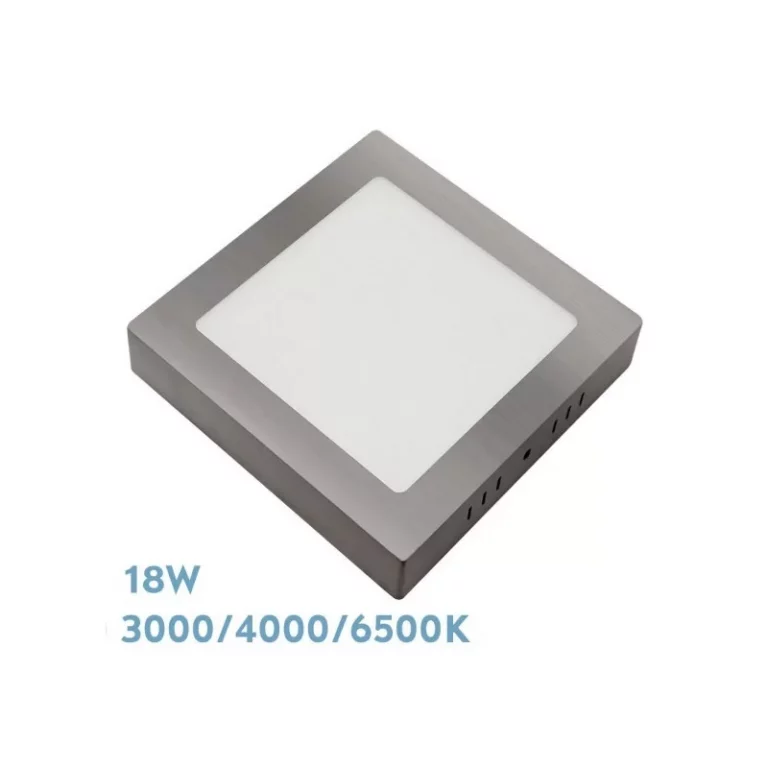 DOWNLIGHT SUPERF.GABRO 18W 3000K-4000K-6500K NÍQUEL 1620LM 3X22X22 CM