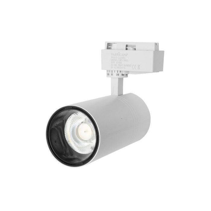 FOCO CARRIL 20W 2700K ANZO BLANCO 1800LM 36º ORIENTABLE 330º REGX18X6,2 CM