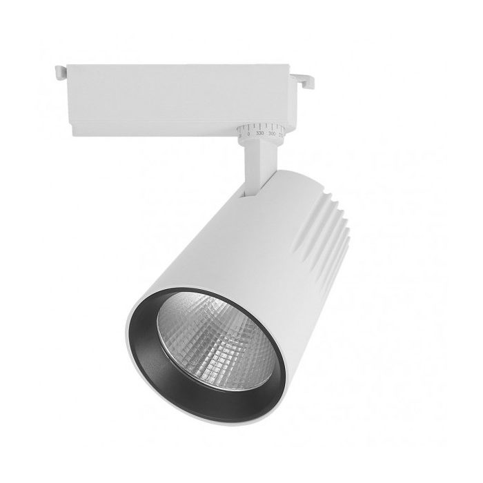 FOCO CARRIL 40W 2700K TELMA BLANCO 3600LM 36º ORIENTABLE 330º REGX21X10,5 CM