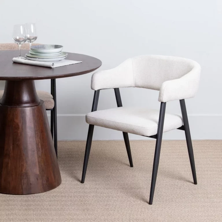 SILLA CREMA TEJIDO-METAL SALÓN 56 X 60 X 81 CM