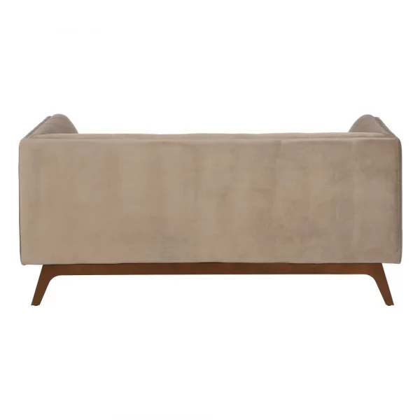 SOFÁ 2 PLAZAS TERCIOPELO BEIGE 156 X 81 X 72 CM - Imagen 5