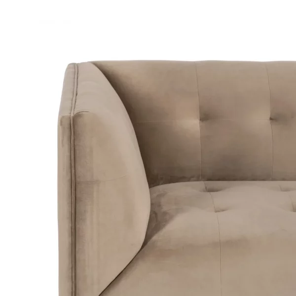 SOFÁ 2 PLAZAS TERCIOPELO BEIGE 156 X 81 X 72 CM - Imagen 6