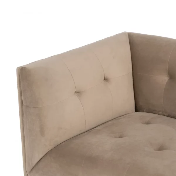 SOFÁ 2 PLAZAS TERCIOPELO BEIGE 156 X 81 X 72 CM - Imagen 9