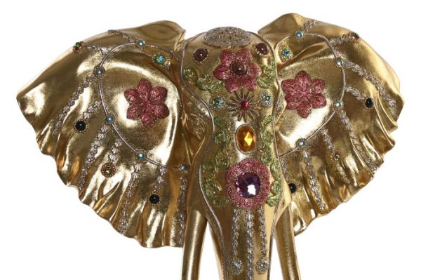 FIGURA RESINA 43X22X55,5 ELEFANTE DORADO - Imagen 2
