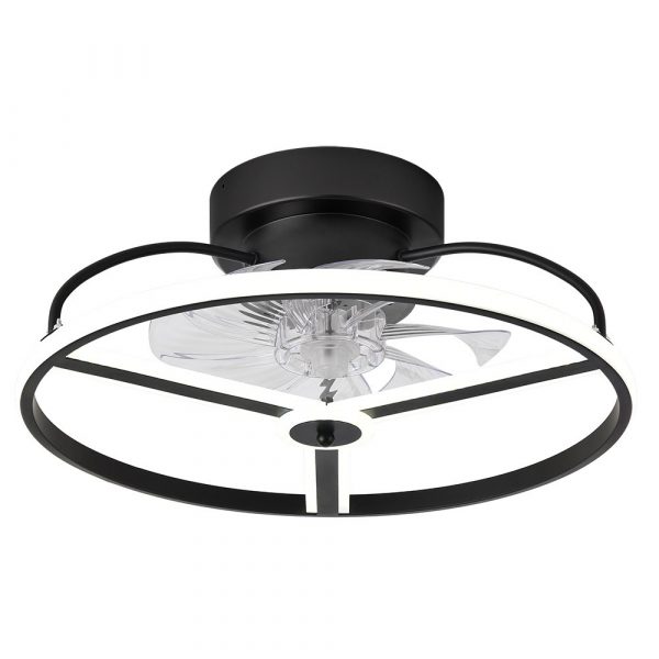VENTILADOR 60W DC BORA NEGRO 8 ASPAS TRANSP. 18X50X50CM 6 VEL. 3 COLORES C/REMOTO, MEMORIA, TEMPORIZADOR Y REG.INTENSIDAD 5100LM - Imagen 2