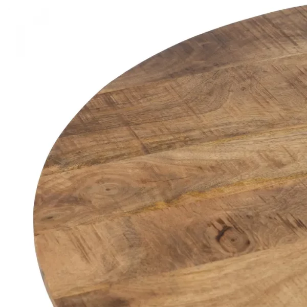 MESA COMEDOR NATURAL-NEGRO MADERA-HIERRO 90 X 90 X 77 CM - Imagen 4