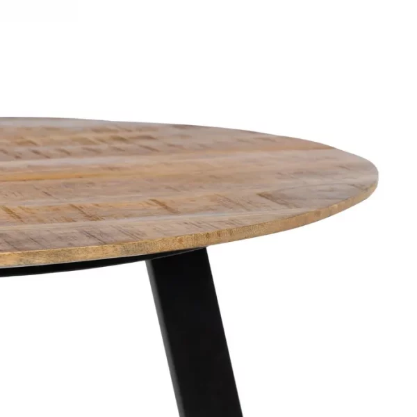 MESA COMEDOR NATURAL-NEGRO MADERA-HIERRO 90 X 90 X 77 CM - Imagen 5