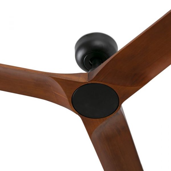 HEYWOOD Ø900MM NEGRO 3 PALAS MADERA OSCURA 33806 - Imagen 2