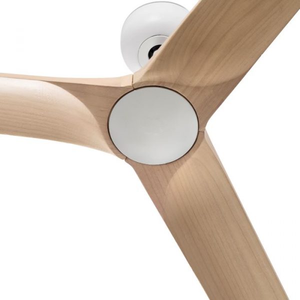 HEYWOOD Ø1320MM BLANCO 3 PALAS MADERA CLARA 33810 - Imagen 2