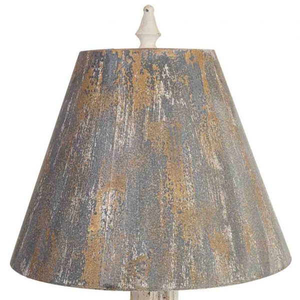 LAMPARA MESA MADERA METAL ACABADO ENVEJECIDO 45X45X95 - Imagen 4