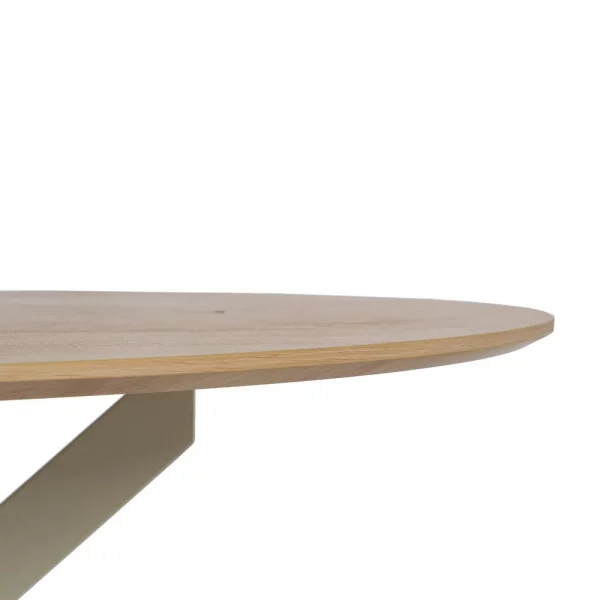 MESA COMEDOR NATURAL-CREMA DM-METAL 120 X 120 X 75 CM - Imagen 5