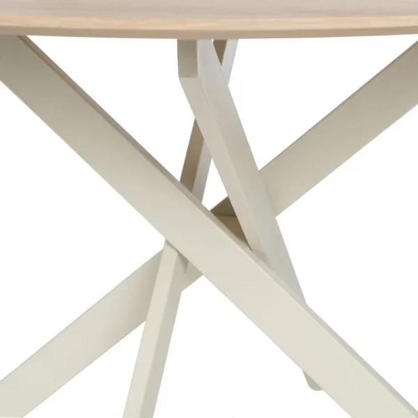 MESA COMEDOR NATURAL-CREMA DM-METAL 120 X 120 X 75 CM - Imagen 6