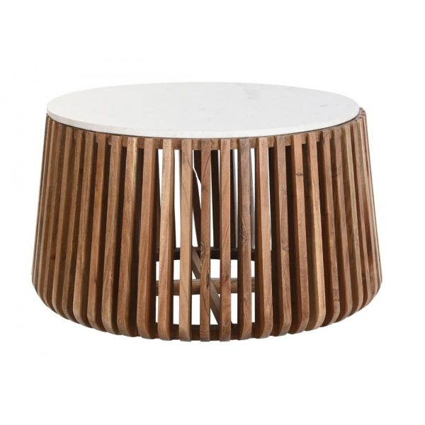 MESA CENTRO MARMOL MANGO 85X85X45 BLANCO