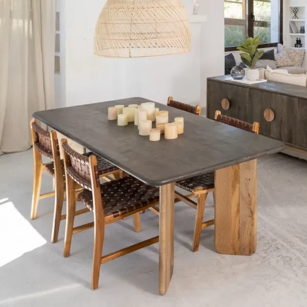 MESA COMEDOR NATURAL-MARRÓN 200 X 100 X 76 CM
