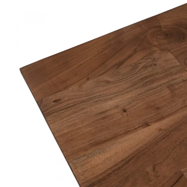 MESA COMEDOR NEGRO-MARRÓN MADERA-HIERRO 200 X 100 X 76 CM - Imagen 6