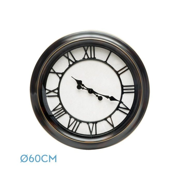 RELOJ DE PARED ALMITA NEGRO RUSTICO 60D AGUJAS RETRO INDUSTRIAL GRAN TAMAÑO