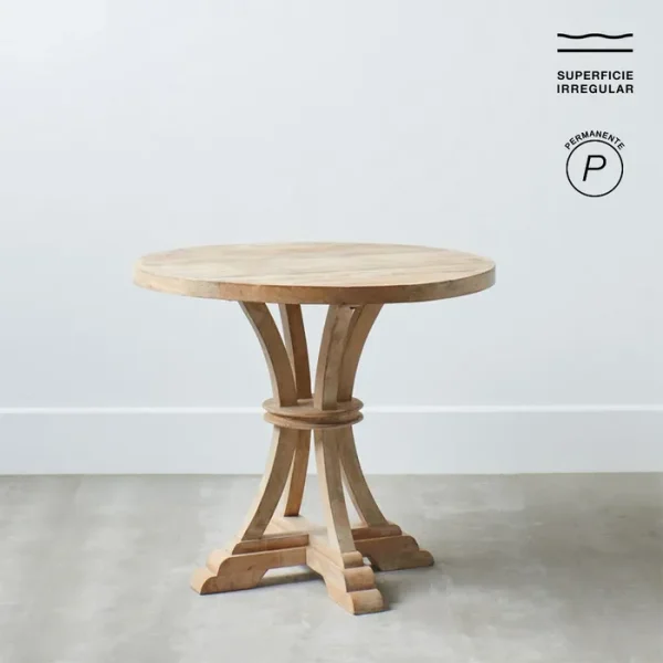 MESA COMEDOR NATURAL MADERA DE MANGO 85 X 85 X 76 CM
