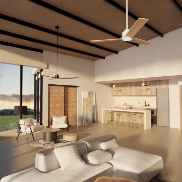 SULION ANNE VENTILADOR LED BLANCO MADERA CLARA - Imagen 2