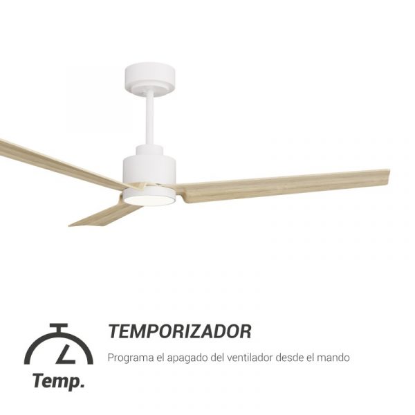 SULION ANNE VENTILADOR LED BLANCO MADERA CLARA - Imagen 11