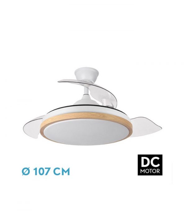 VENTILADOR DC EVROS 72W 6120LM BLANCO/HAYA 107D 3ASP.DESPEGABLES 3000-4000-6000K REMOTO+TEMPORIZADOR+MEMORIA