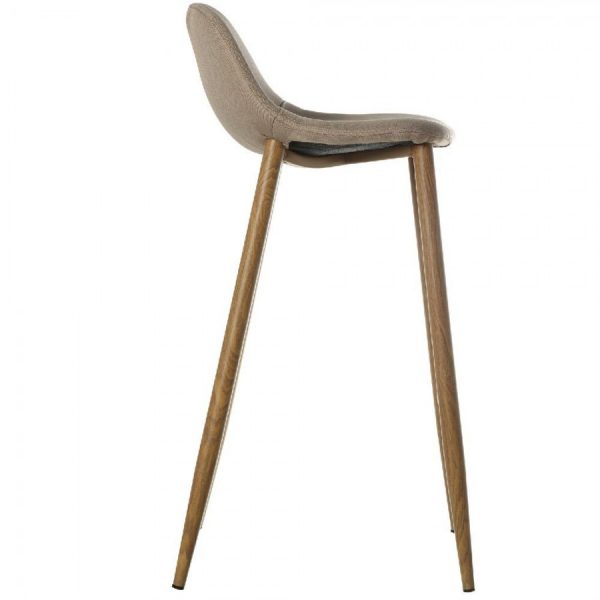 TABURETE TELA CREMA C/PATAS METAL ACABADO MADERA 44,5x48x91,5cm - Imagen 3