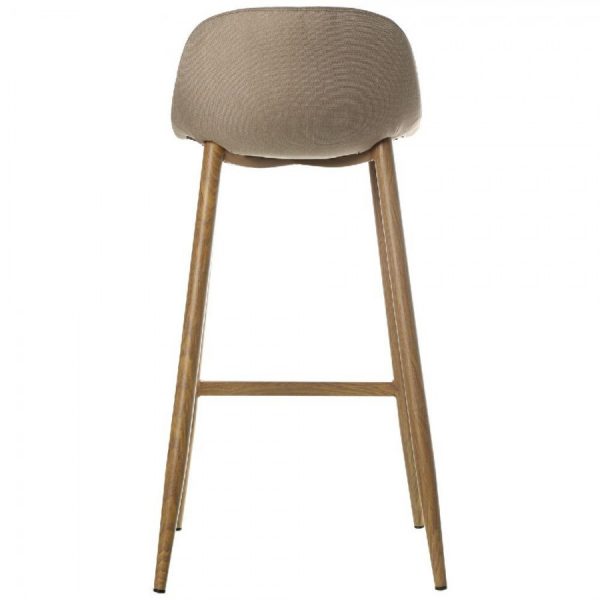 TABURETE TELA CREMA C/PATAS METAL ACABADO MADERA 44,5x48x91,5cm - Imagen 4