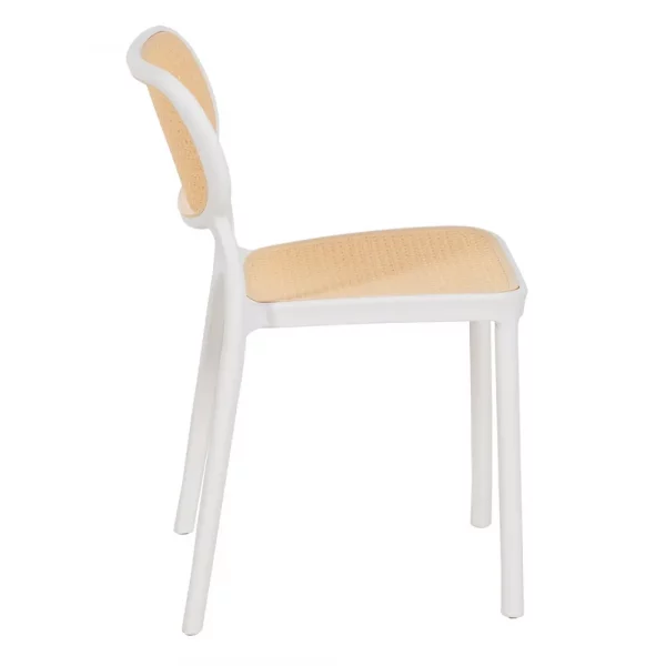 SILLA BEIGE-BLANCO POLIPROPILENO SALÓN 53,80 X 47,50 X 78 CM - Imagen 4