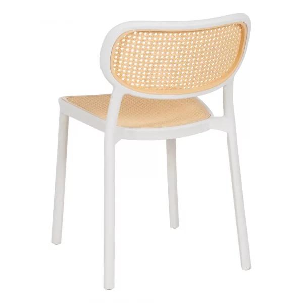 SILLA BEIGE-BLANCO POLIPROPILENO SALÓN 53,80 X 47,50 X 78 CM - Imagen 5